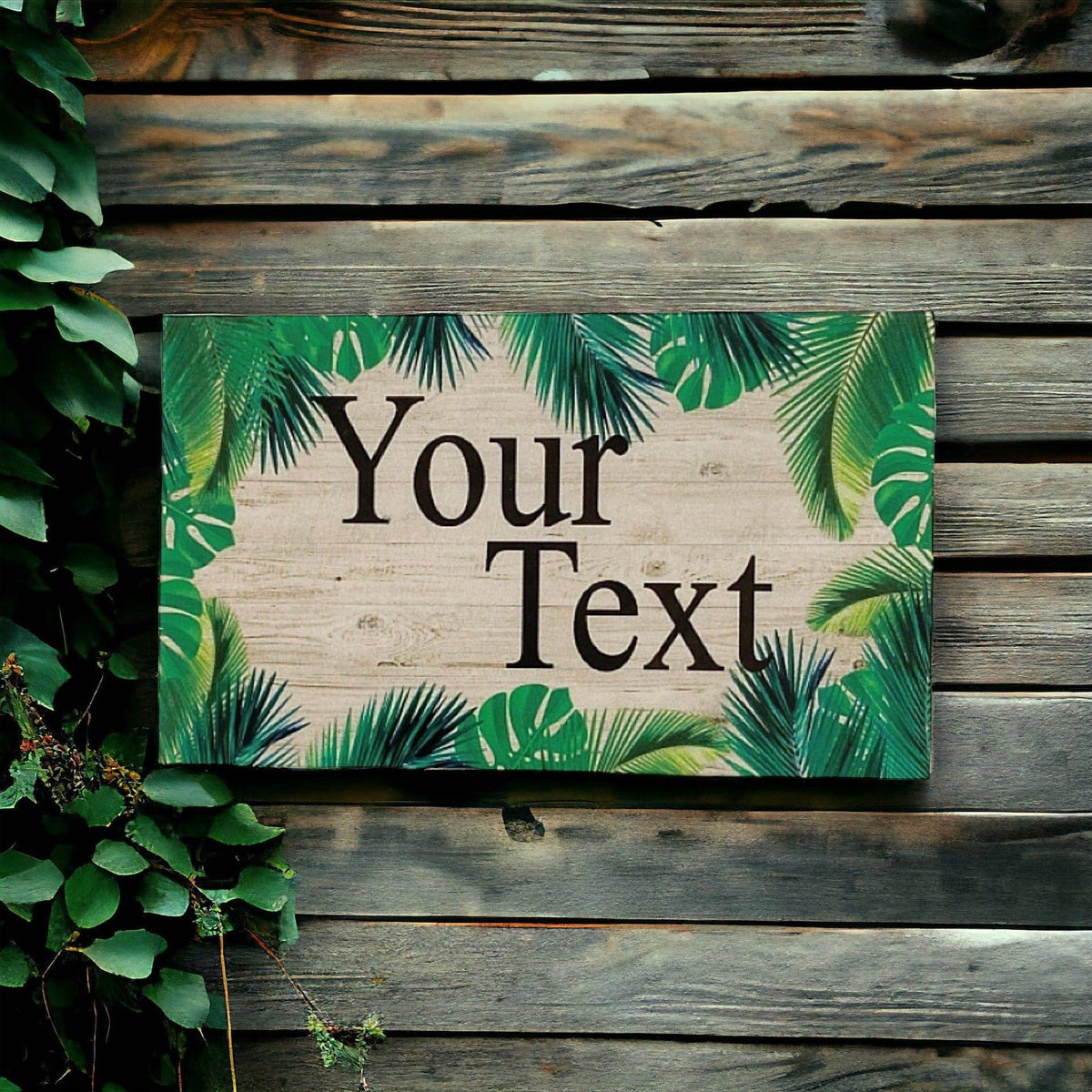 Tropical Paradise Beach Custom Personalised Palm Sign - The Renmy Store Homewares & Gifts