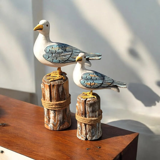 Seagull Ornament Set of 2 Beach House - The Renmy Store Homewares & Gifts