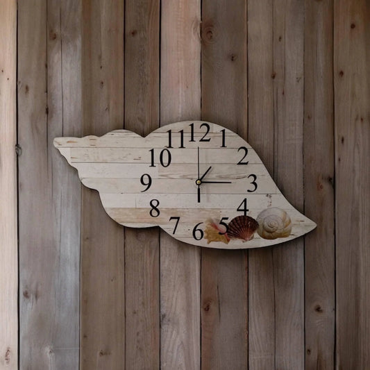 Clock Wall Shell Coastal Beach Aussie Made - The Renmy Store Homewares & Gifts