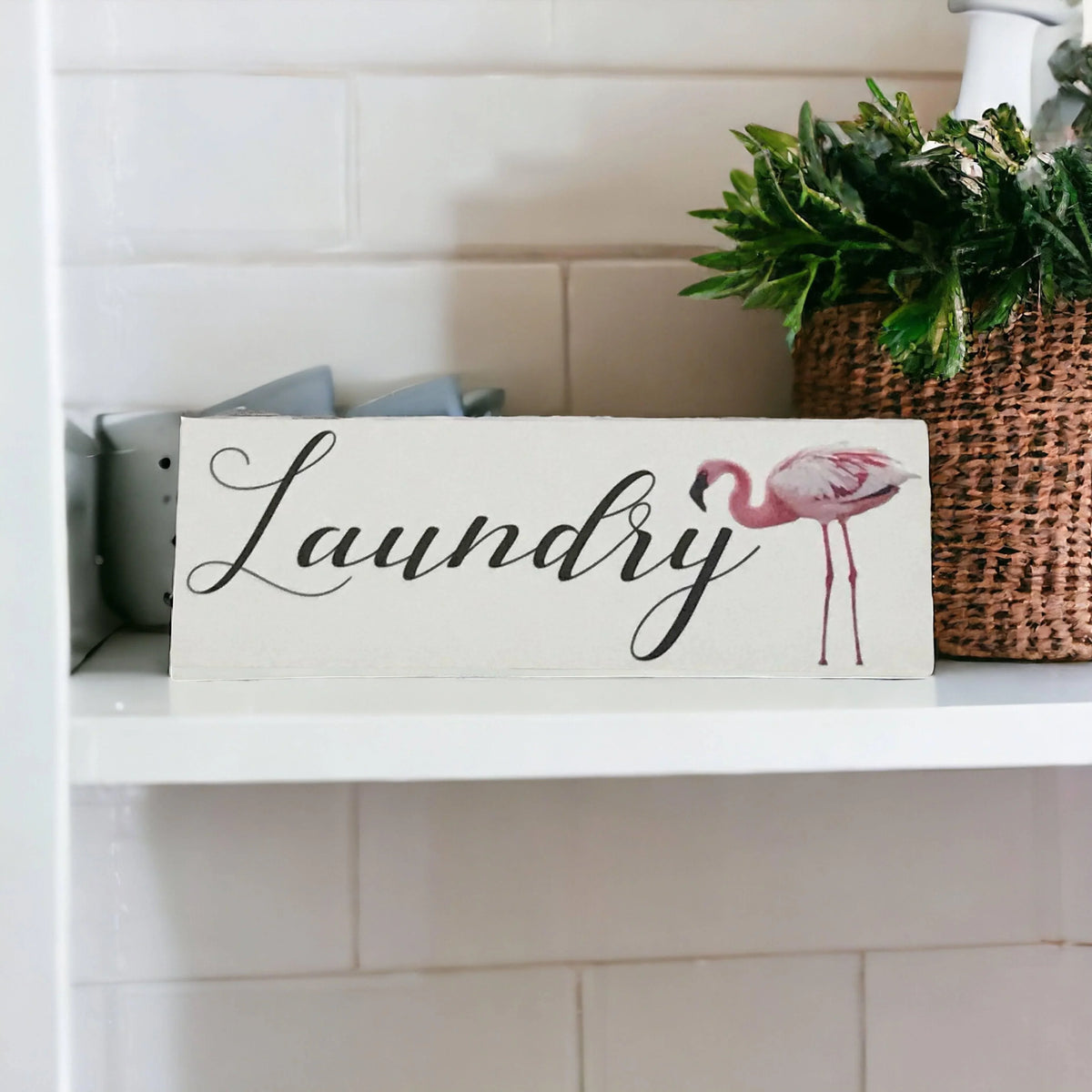 Pink Flamingo Toilet Laundry Bathroom Door Sign - The Renmy Store Homewares & Gifts