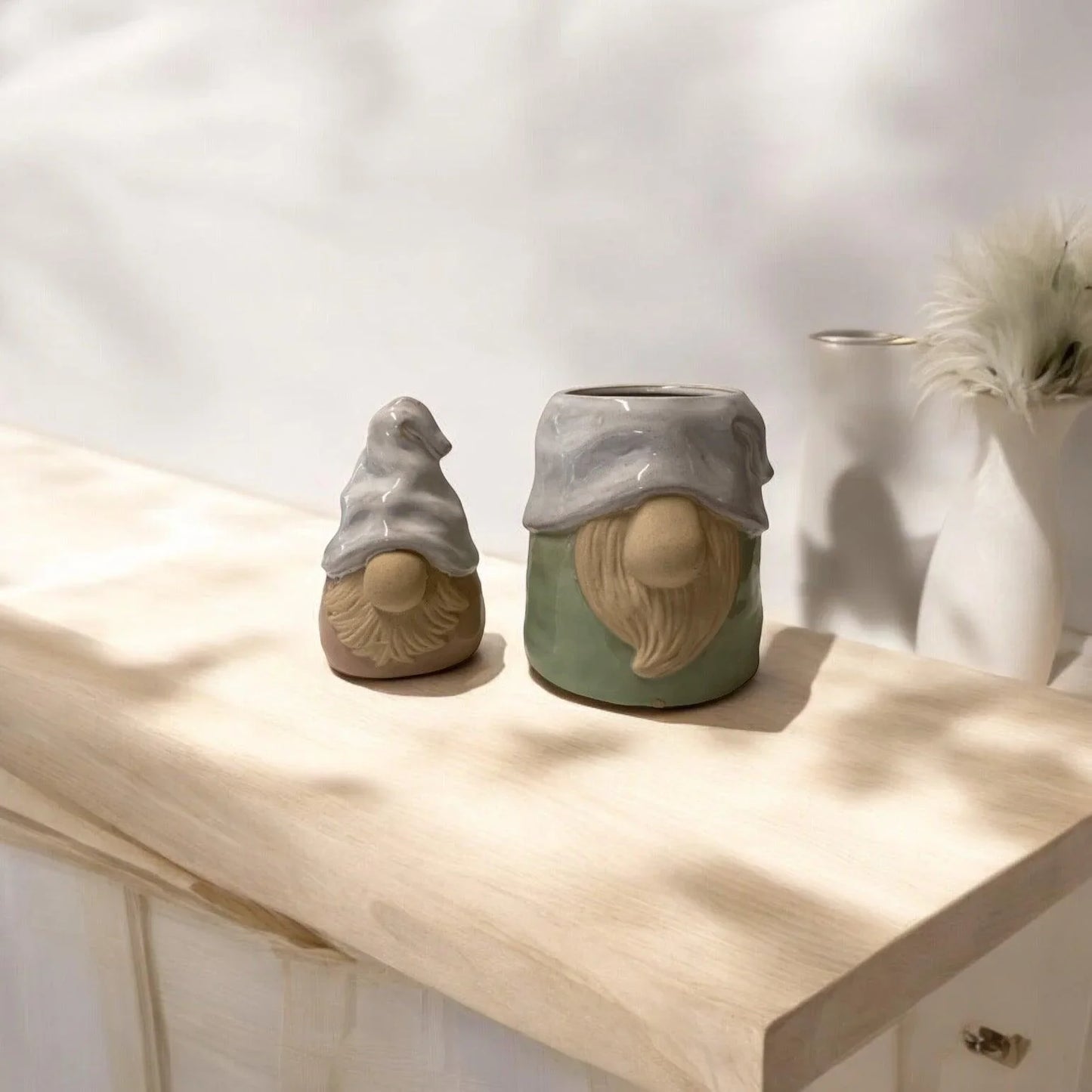 Gnome Set of 2 Pot Planter Plant Garden - The Renmy Store Homewares & Gifts