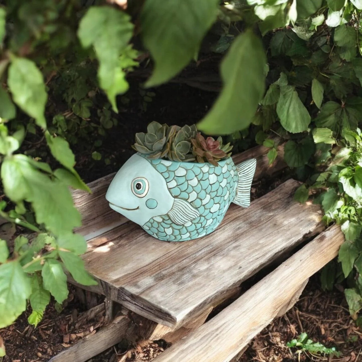 Fish Blue Funky Pot Planter Plant Large - The Renmy Store Homewares & Gifts
