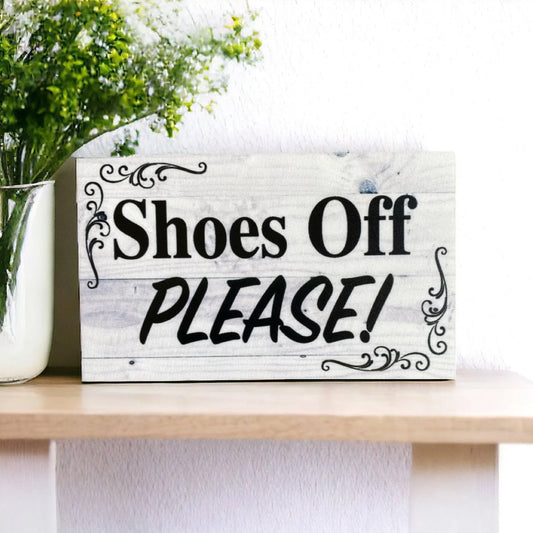Shoes Off Please Scroll Sign - The Renmy Store Homewares & Gifts
