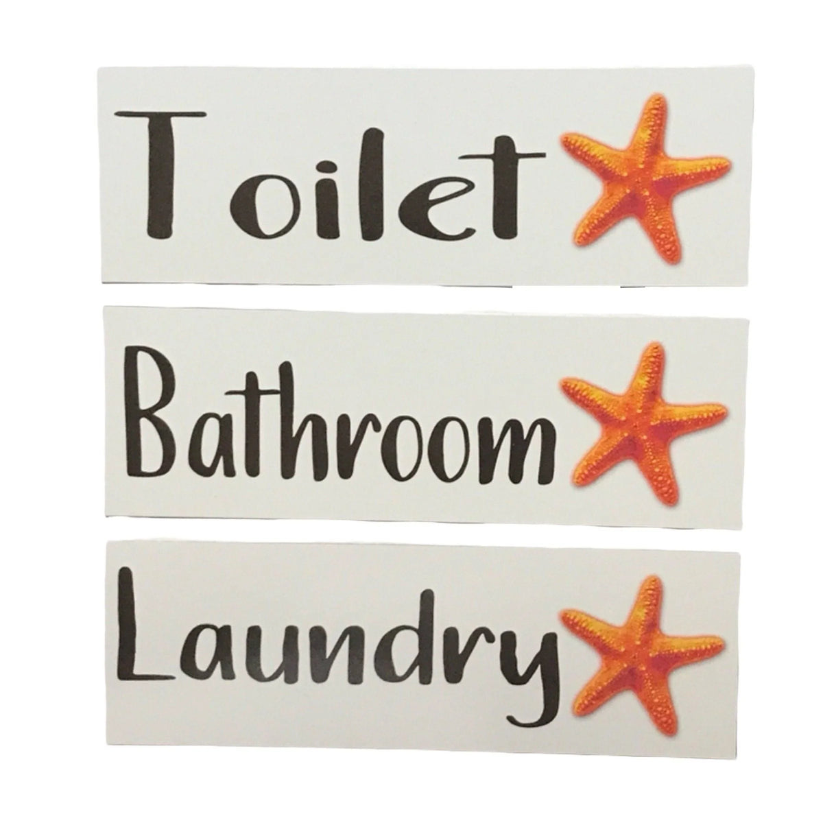 Starfish Orange Beach Door Sign Toilet Laundry Bathroom - The Renmy Store Homewares & Gifts