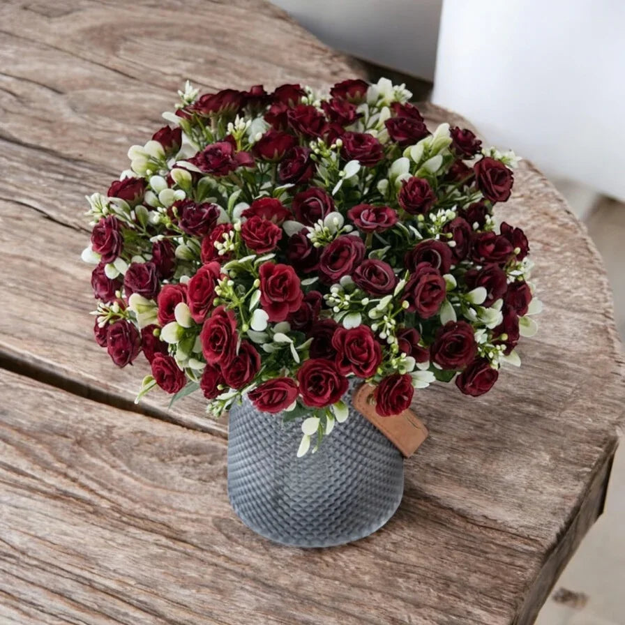 Rose 15 Bouquet Vase Decoration Artificial Flower