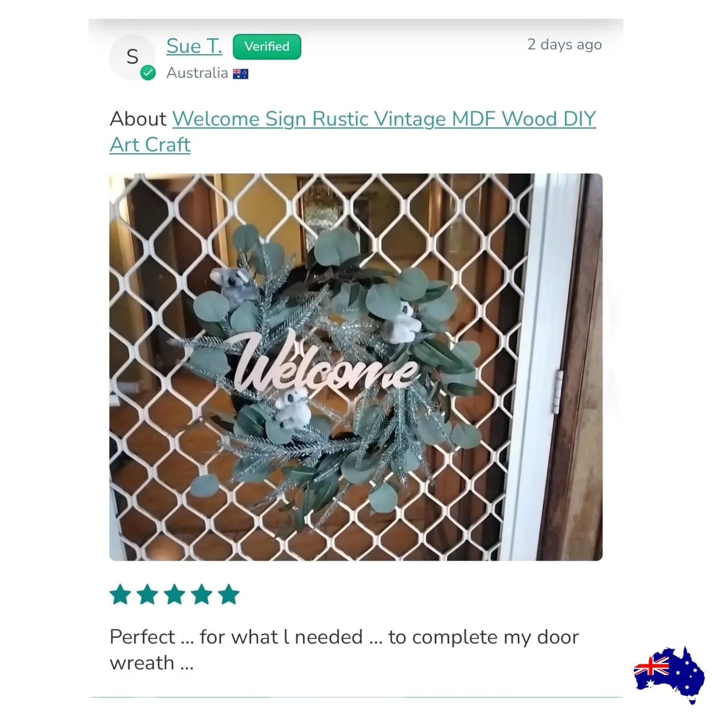 Welcome Sign Rustic Vintage MDF Wood DIY Art Craft - The Renmy Store Homewares & Gifts