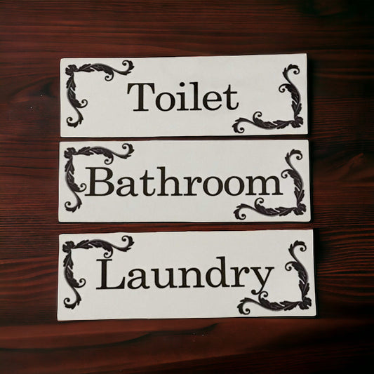 French Toilet Laundry Bathroom Door Sign - The Renmy Store Homewares & Gifts 