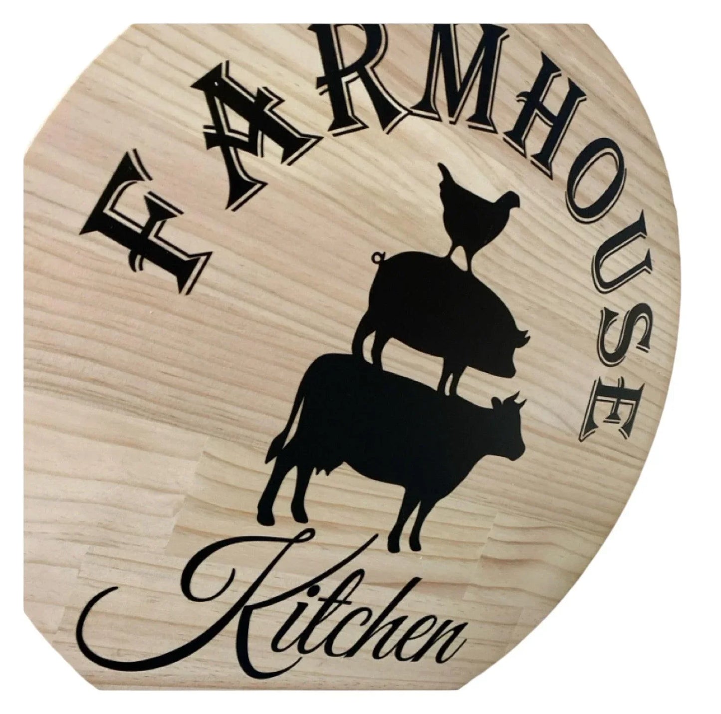 Farmhouse Kitchen Chicken Pig Cow Wood Sign - The Renmy Store Homewares & Gifts