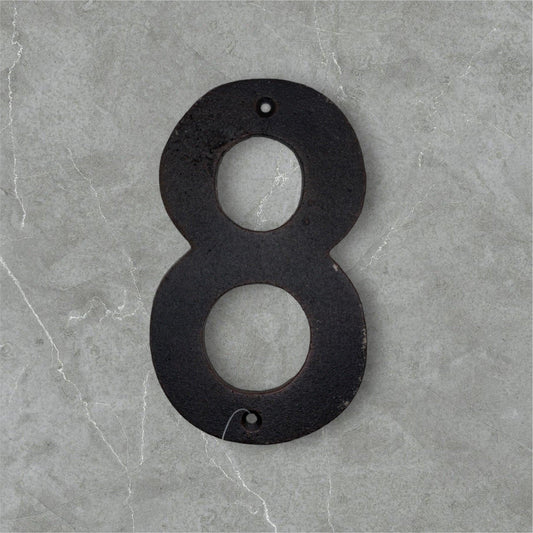 Number 8 Cast Iron Metal House Street Fence Wall Letterbox Large 16cm - The Renmy Store Homewares & Gifts