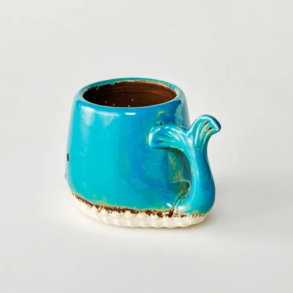 Cup Mug Whale Blue Coastal Ceramic