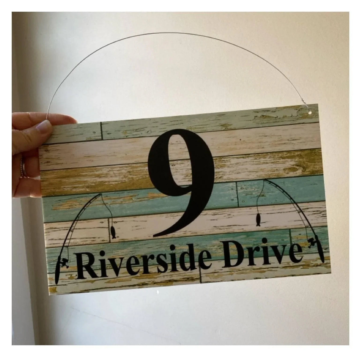 Fishing Rods Blue Custom Personalised Sign - The Renmy Store Homewares & Gifts