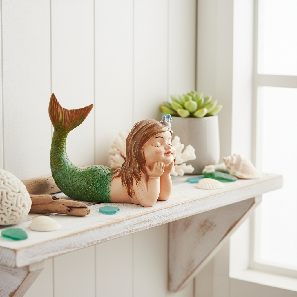 Mermaid Ornament - Coastal Beach House Decor