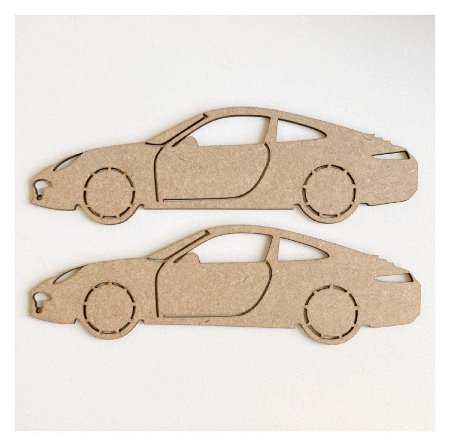 Car Porche x 2 MDF Wooden Shape DIY Cut Out Art Craft Decor - The Renmy Store Homewares & Gifts