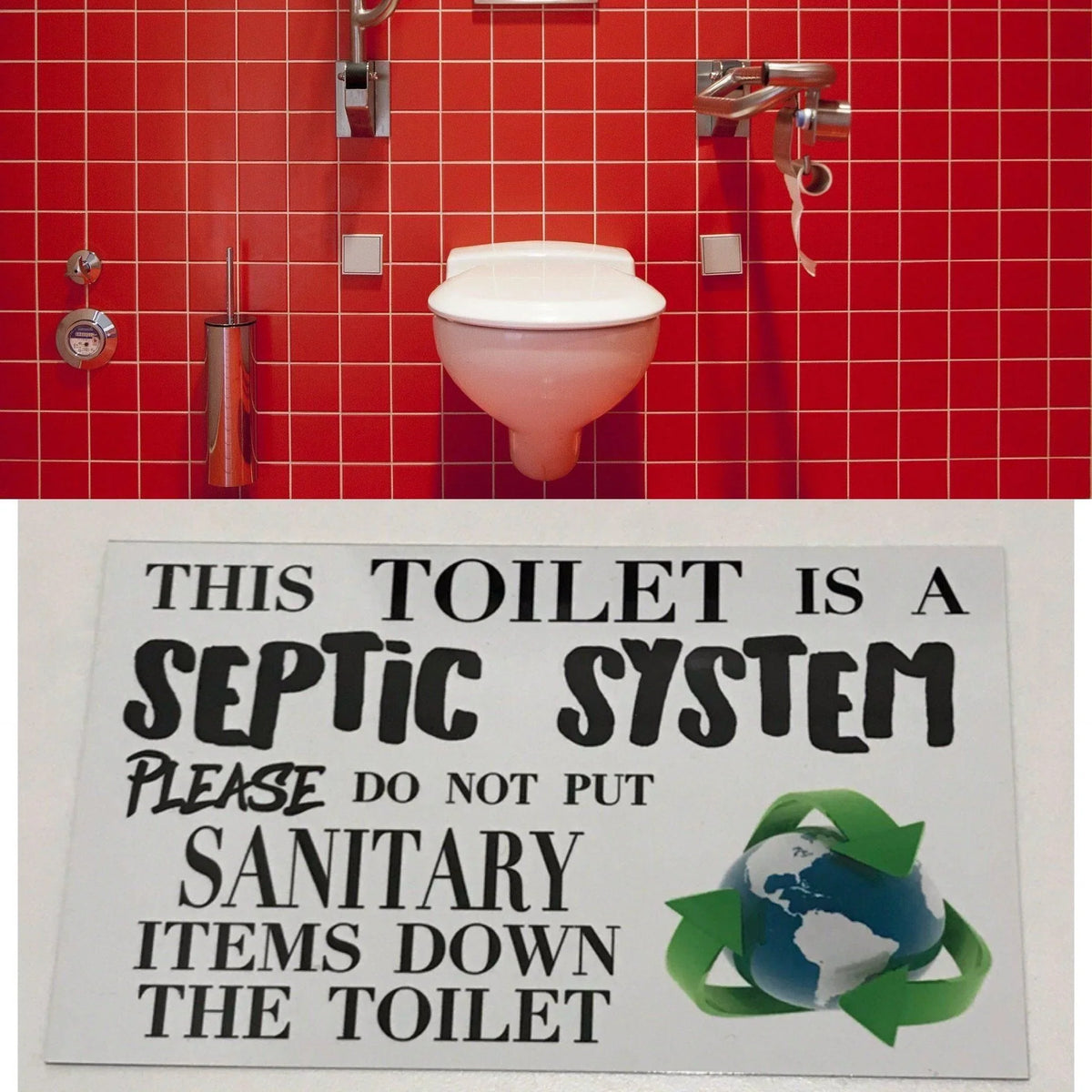 Toilet Septic System Bathroom Sign - The Renmy Store Homewares & Gifts