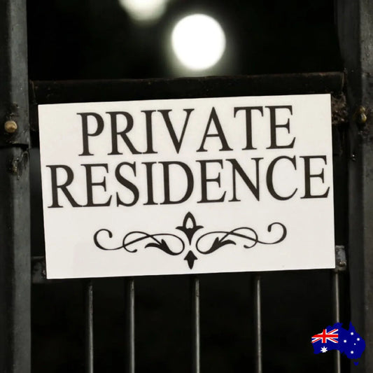 Private Residence Fence Gate Wall Vintage Sign - The Renmy Store Homewares & Gifts