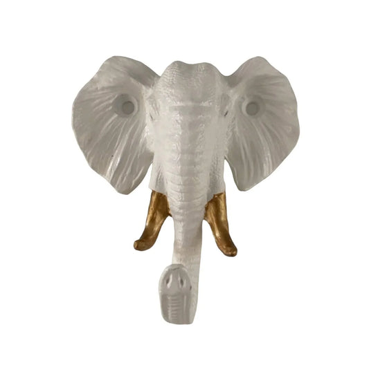 Elephant White Gold Hook - The Renmy Store Homewares & Gifts