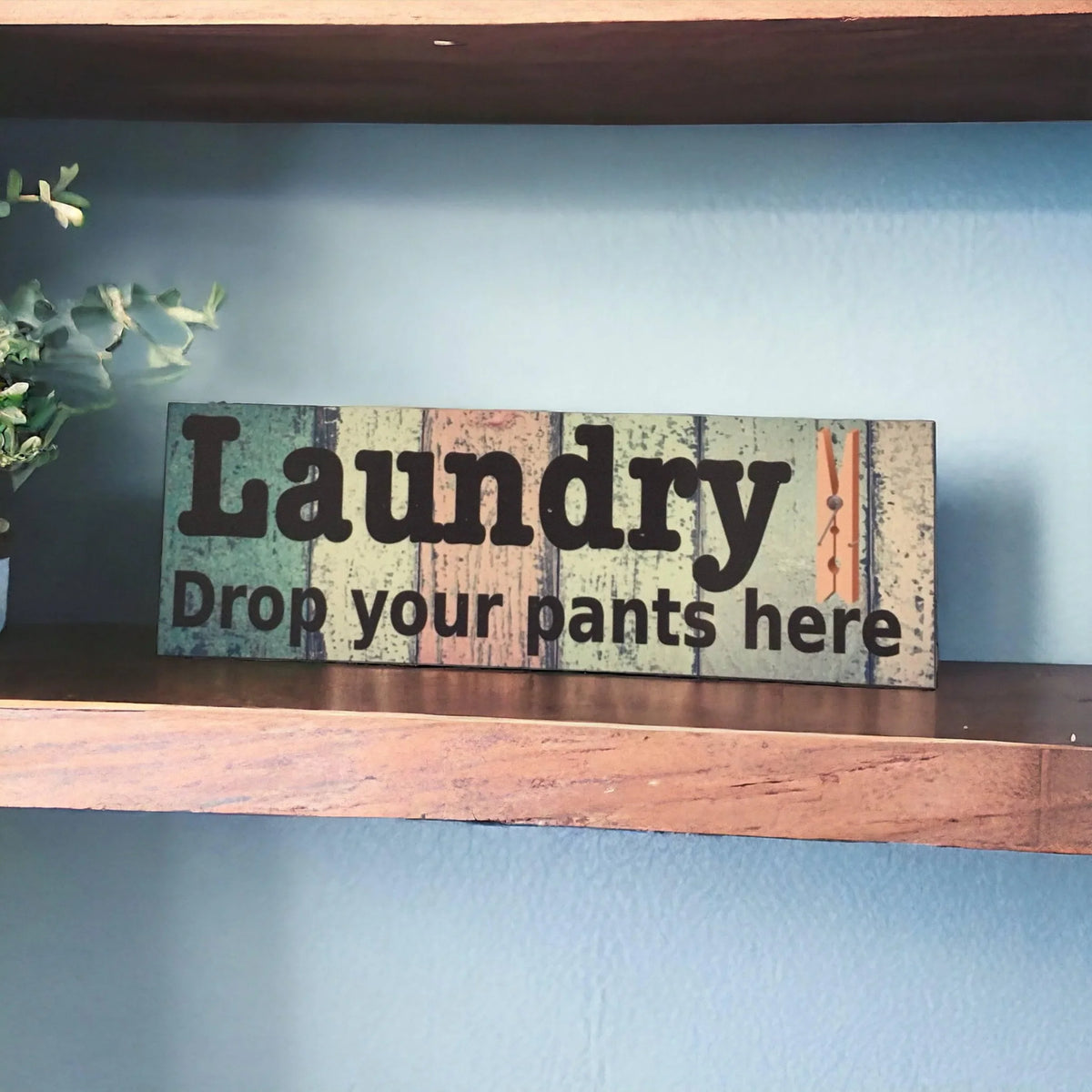 Rustic Colourful Timber Look Door Room Sign Toilet Laundry Bathroom - The Renmy Store Homewares & Gifts
