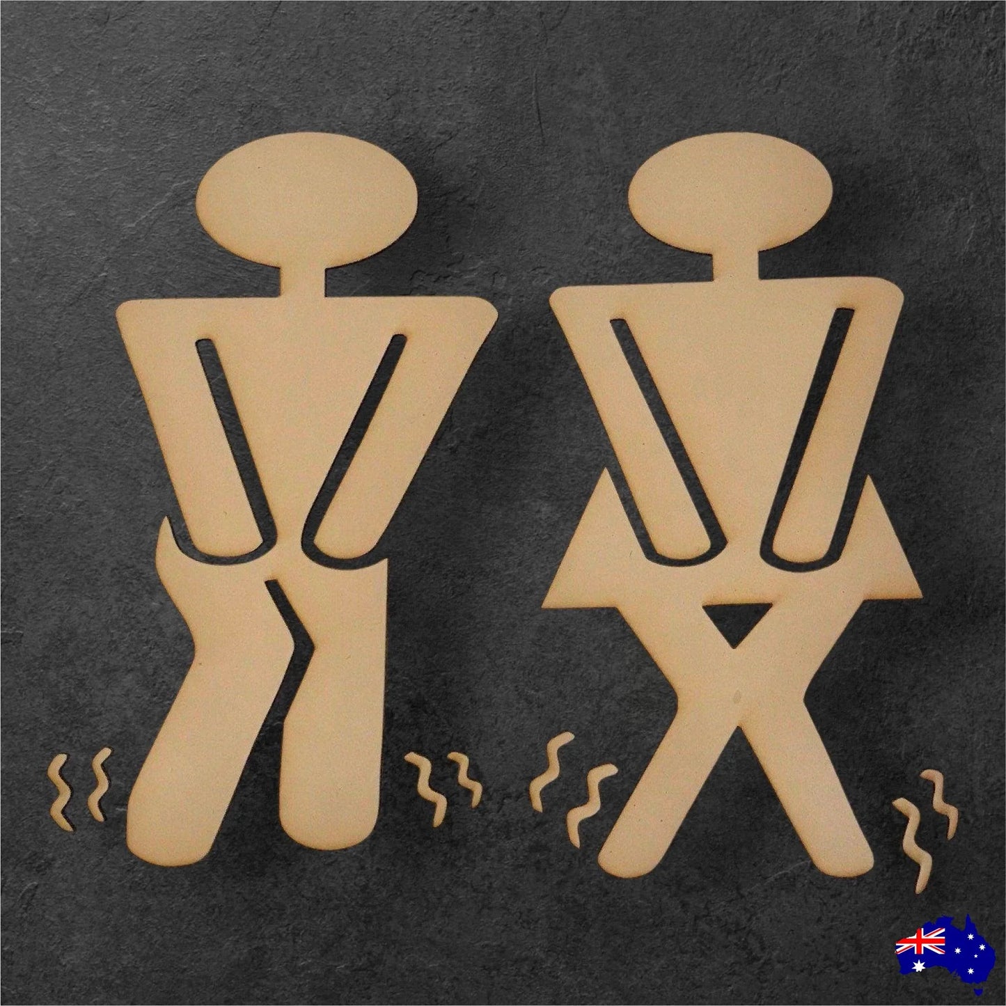 Toilet Male Female DIY Raw MDF Timber - The Renmy Store Homewares & Gifts