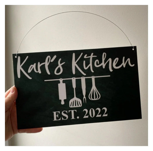 Kitchen Your Name & Year Est. Black Custom Sign - The Renmy Store Homewares & Gifts