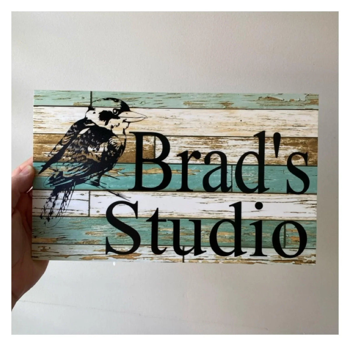 Kookaburra Bird Custom Personalised Blue Sign - The Renmy Store Homewares & Gifts