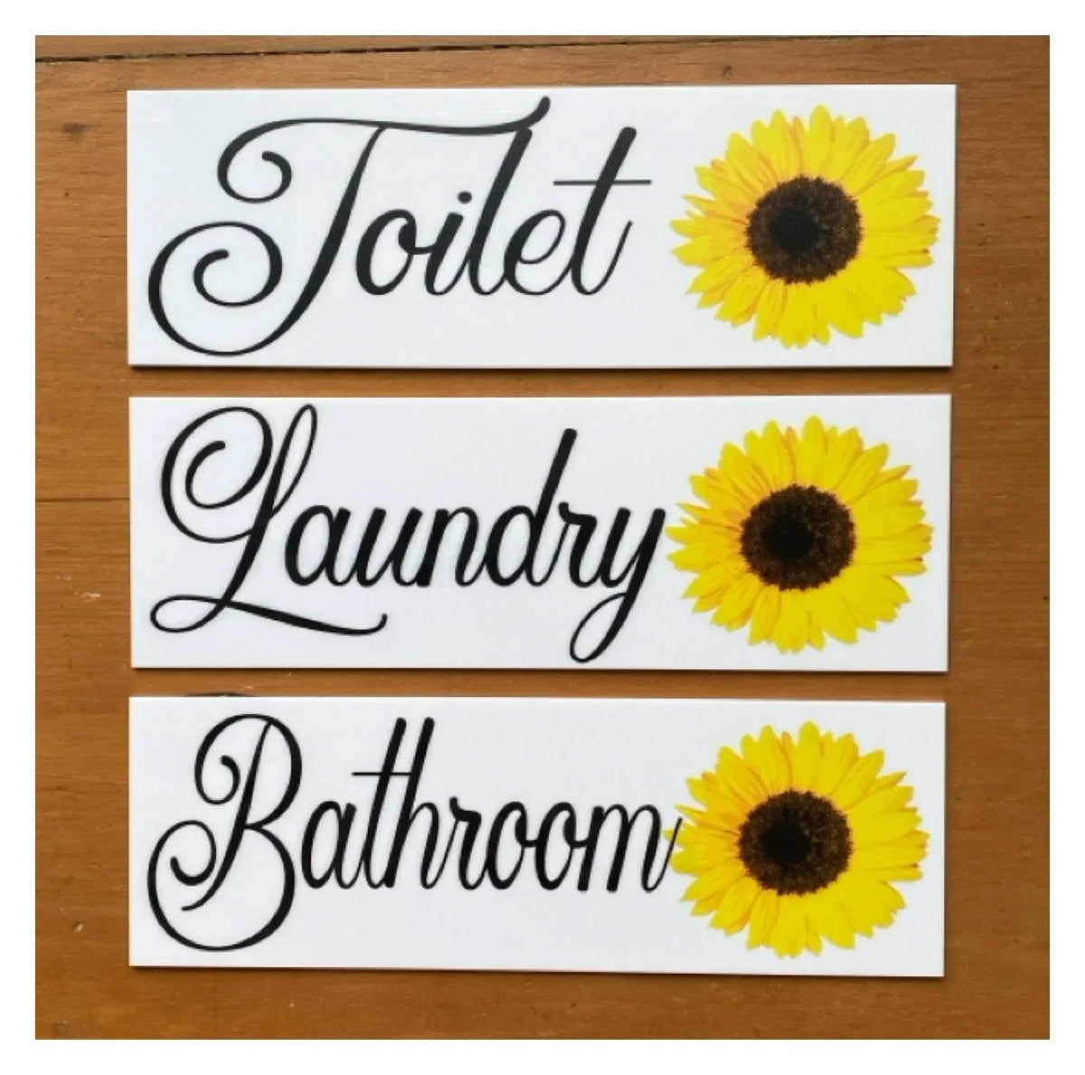 Sunflower Door Room Sign Toilet Laundry Bathroom - The Renmy Store Homewares & Gifts