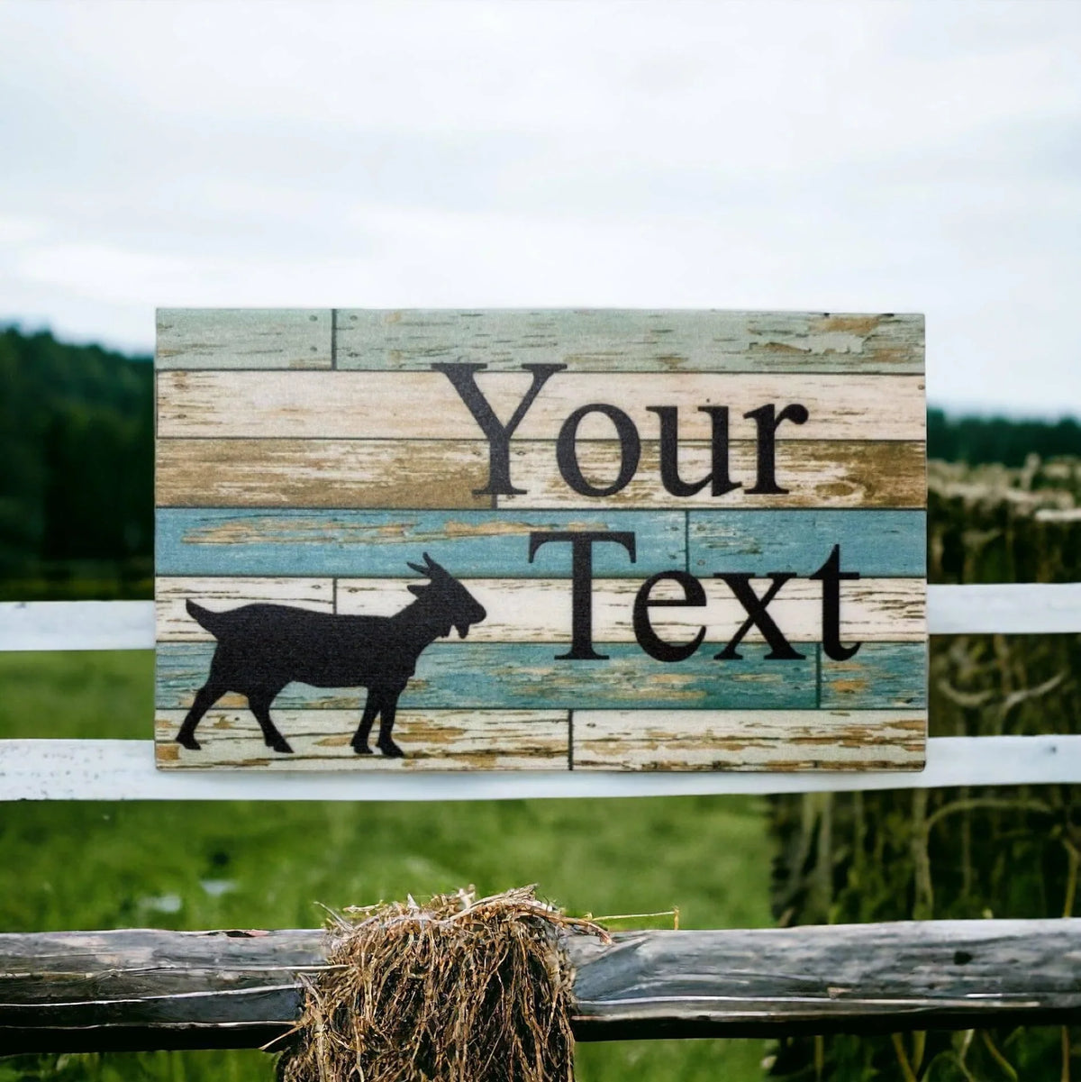 Goat Custom Personalised Country Blue Sign - The Renmy Store Homewares & Gifts