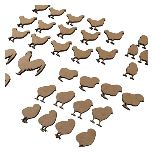 Chicken Rooster Chicks Set MDF DIY - The Renmy Store Homewares & Gifts