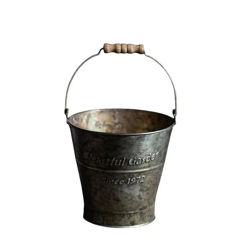 Vintage Metal Bucket Rustic Farmhouse - The Renmy Store Homewares & Gifts