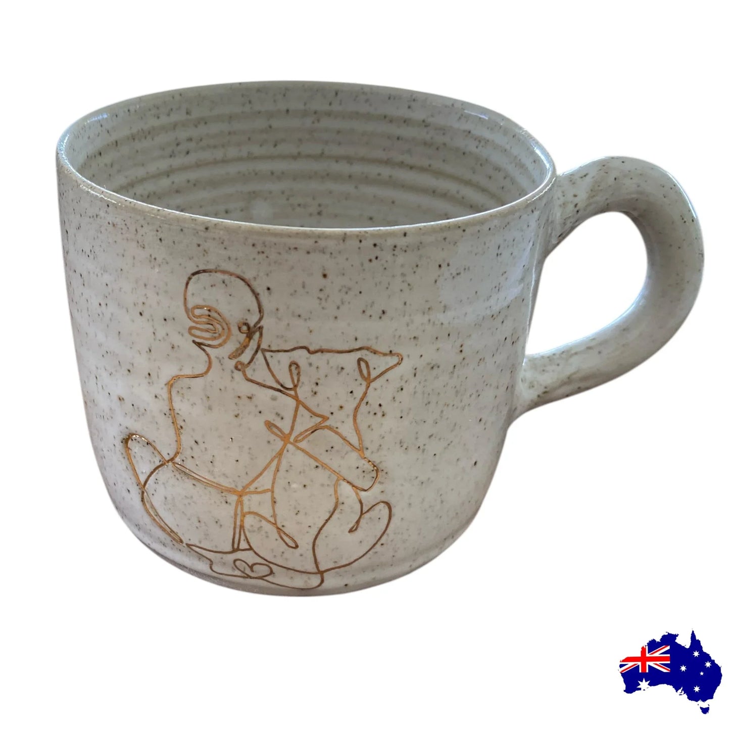 Mug Cup Dog Woman Pottery Ceramic Aussie Made