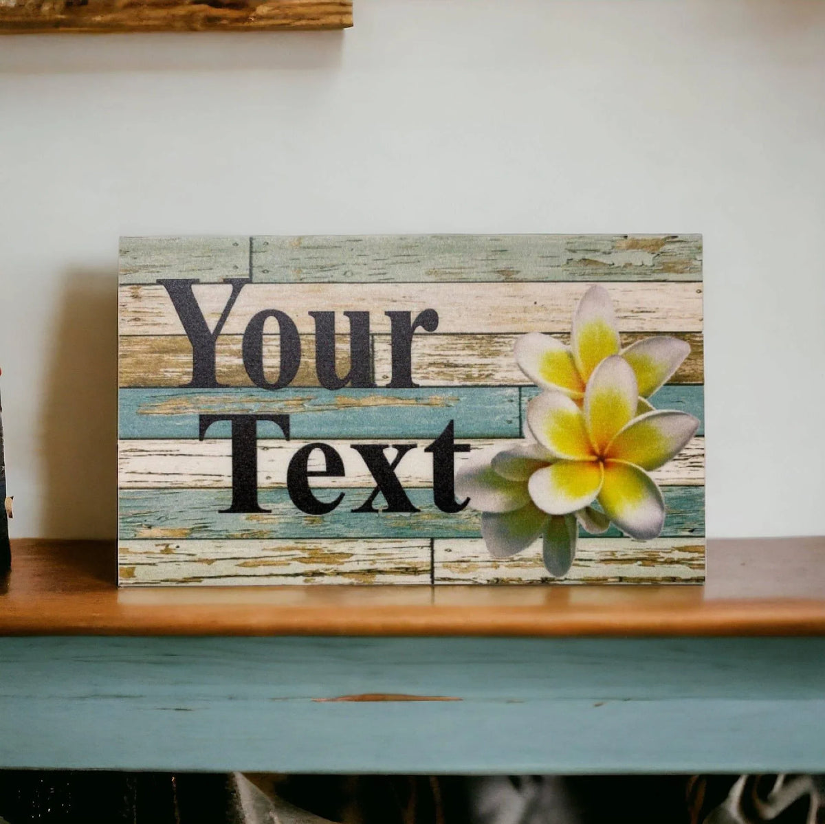 Frangipani Custom Personalised Blue Sign - The Renmy Store Homewares & Gifts
