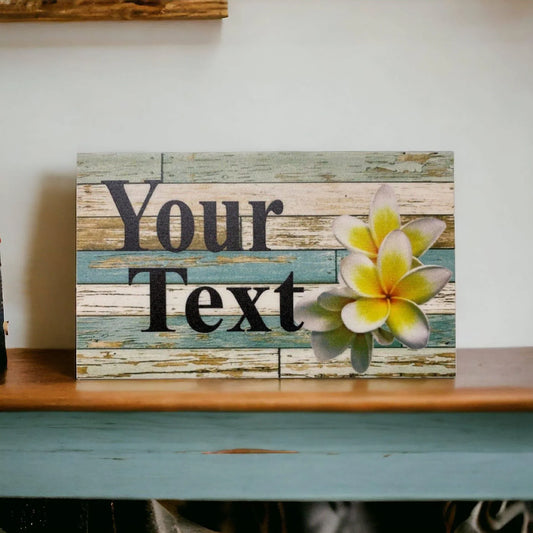 Frangipani Custom Personalised Blue Sign - The Renmy Store Homewares & Gifts