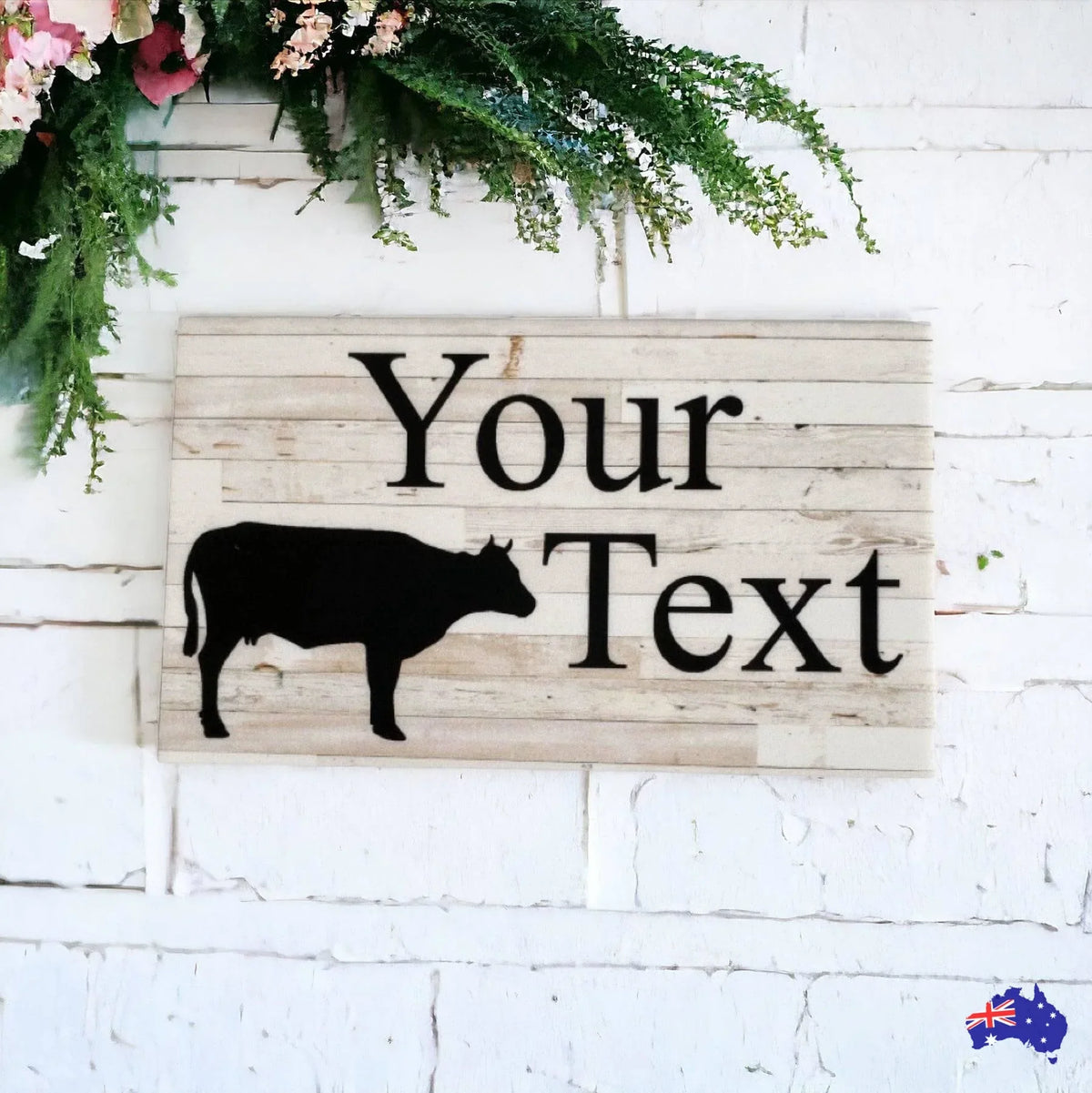 Cow Rustic Country Custom Personalised Sign - The Renmy Store Homewares & Gifts
