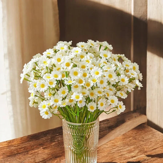 Daisy Flower White Yellow Artificial Decoration
