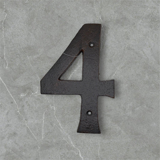 Number 4 Cast Iron Metal House Street Fence Wall Letterbox Large 16cm - The Renmy Store Homewares & Gifts