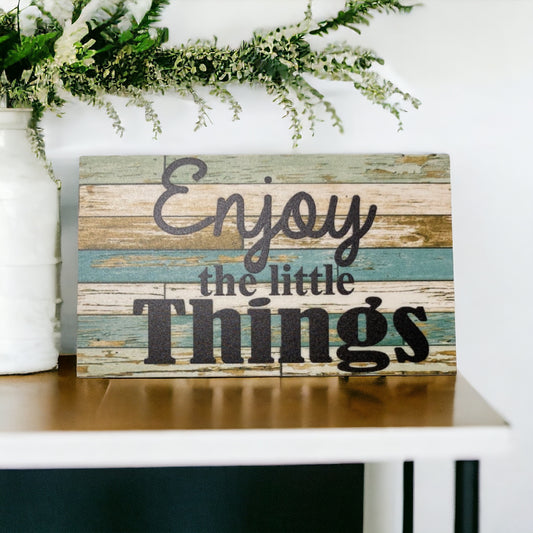 Enjoy The Little Things Vintage Sign - The Renmy Store Homewares & Gifts 