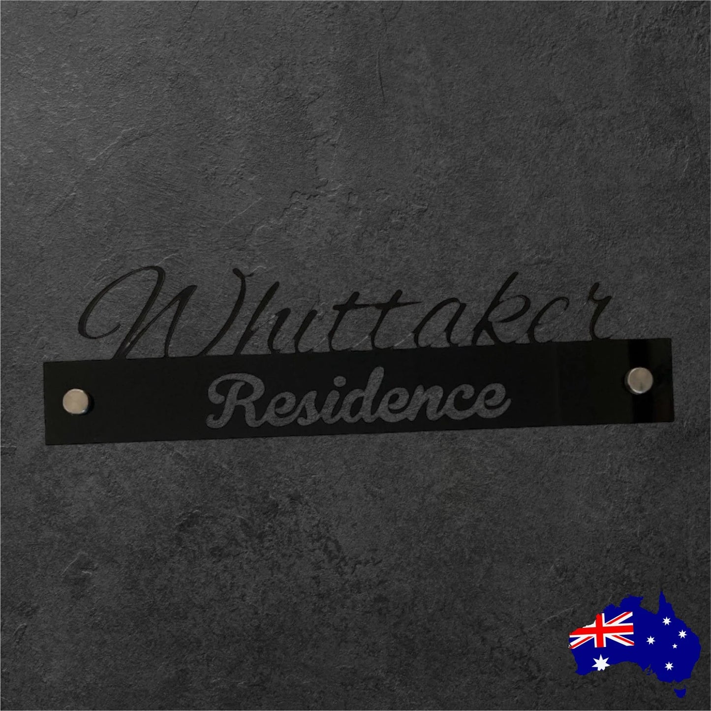 Personalised Residence Family Surname Black House Custom Script Sign - The Renmy Store Homewares & Gifts