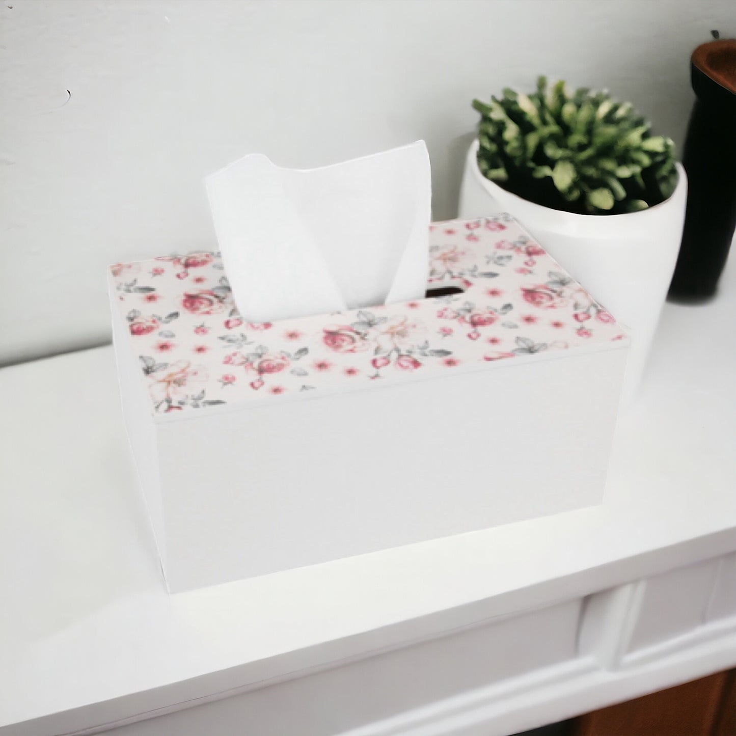 Tissue Box Country Vintage Rose Floral - The Renmy Store Homewares & Gifts 