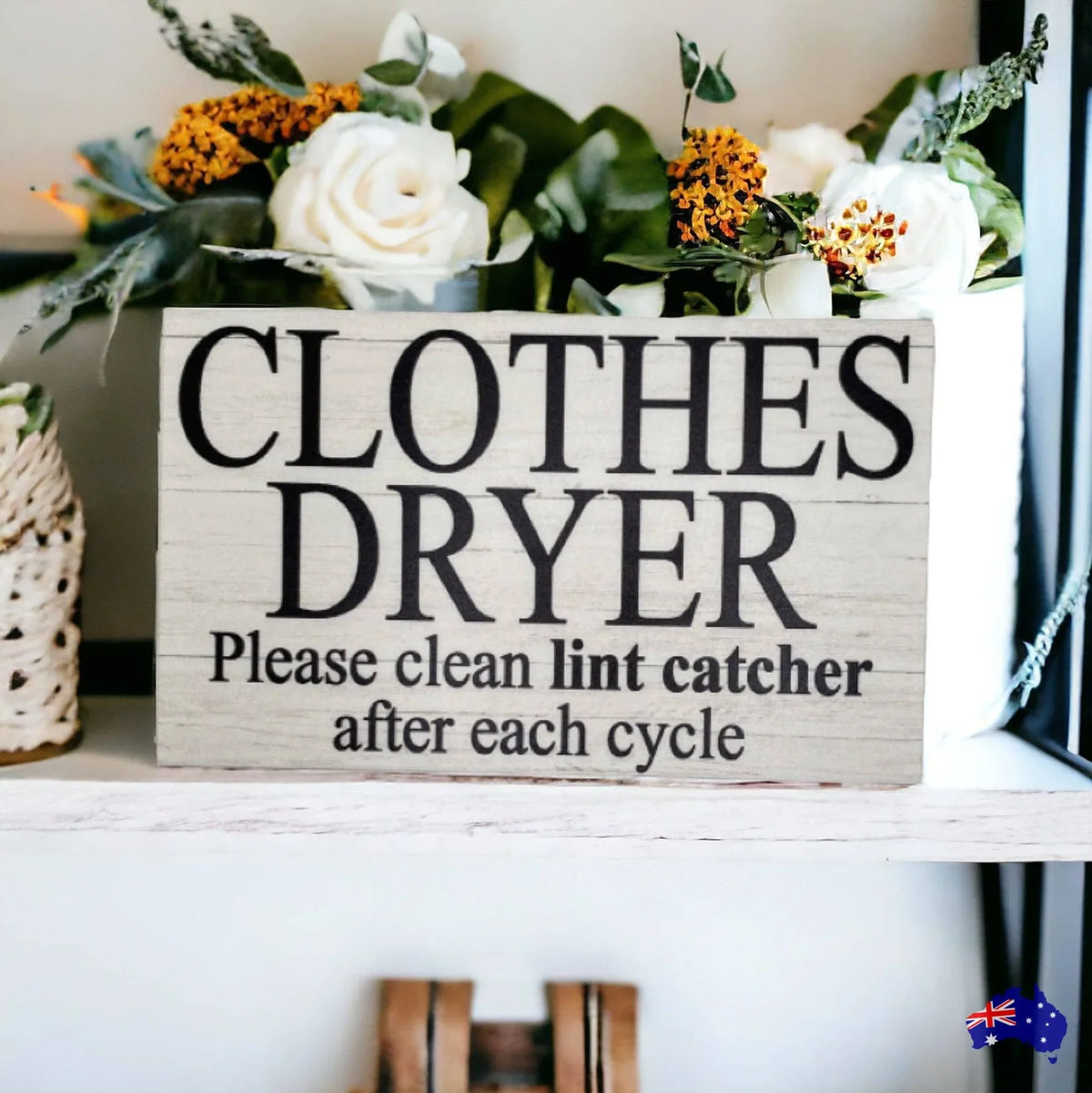 Clothes Dryer Rules Clean Lint Sign - The Renmy Store Homewares & Gifts
