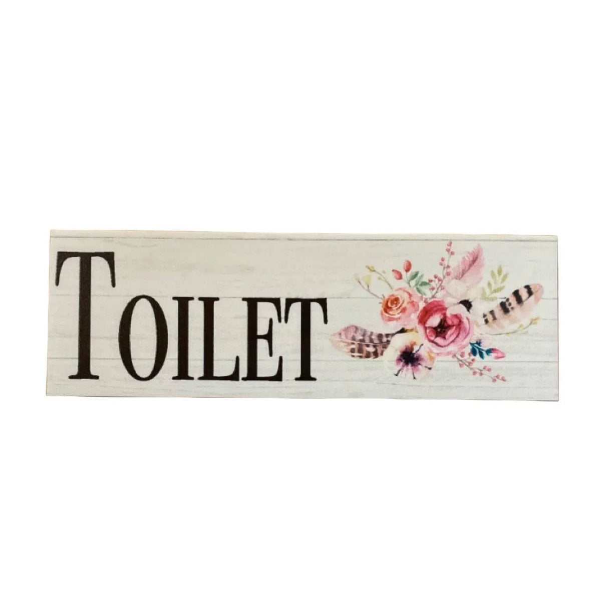 Flowers Feathers Toilet Laundry Bathroom Door Sign - The Renmy Store Homewares & Gifts