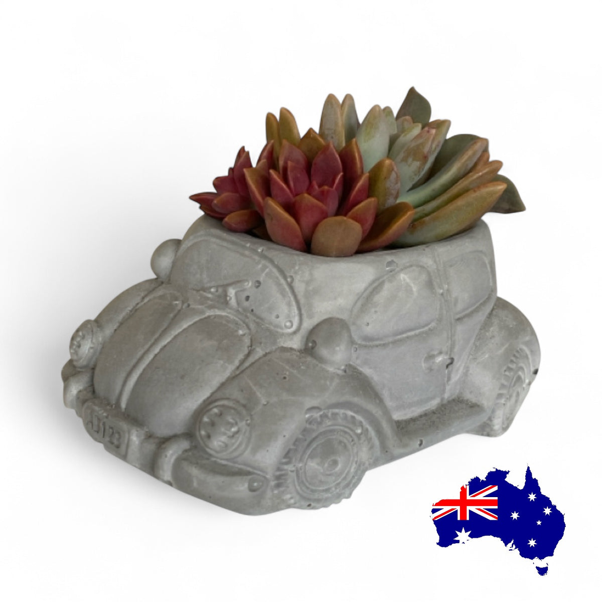 VW Beetle Car Planter Pot | Handmade Concrete Retro Quirky Gift Aussie Made