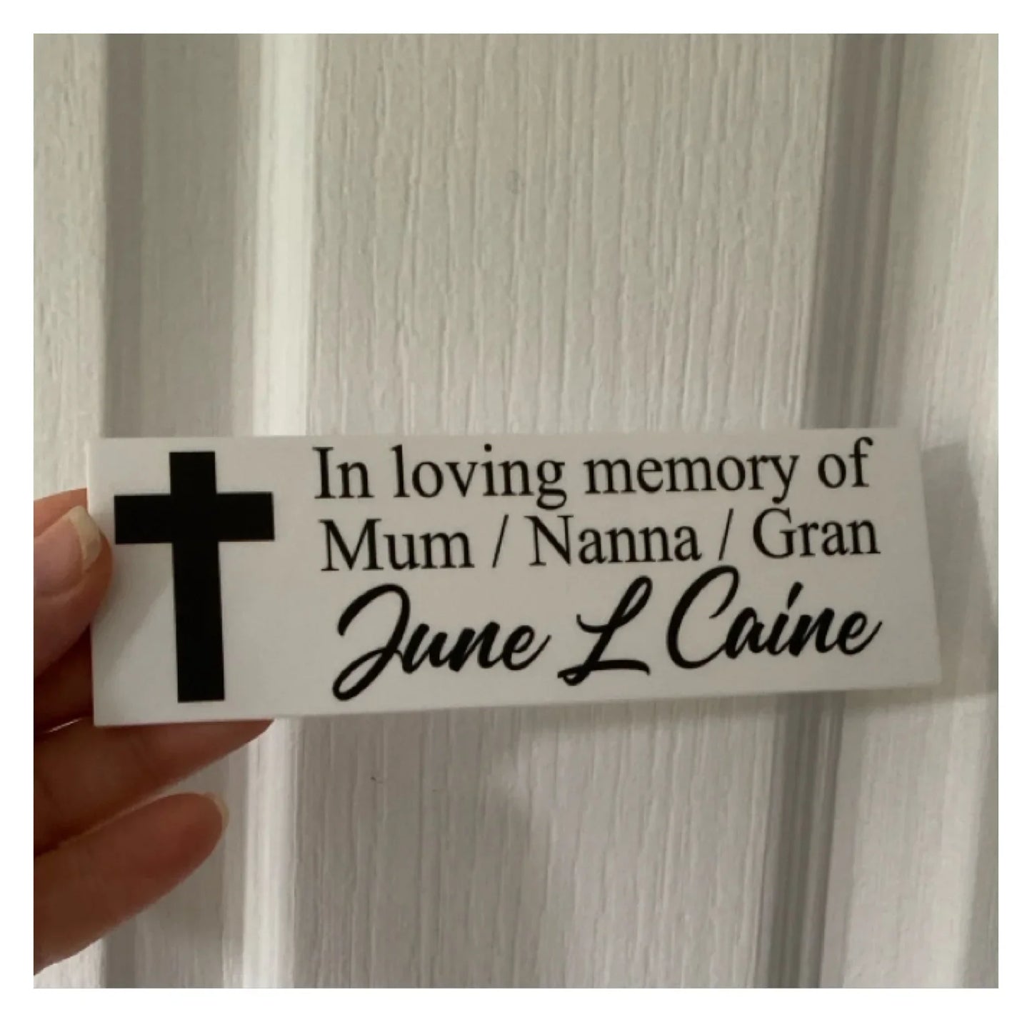 Memorial In Memory Of Custom Personalised Cross Sign - The Renmy Store Homewares & Gifts