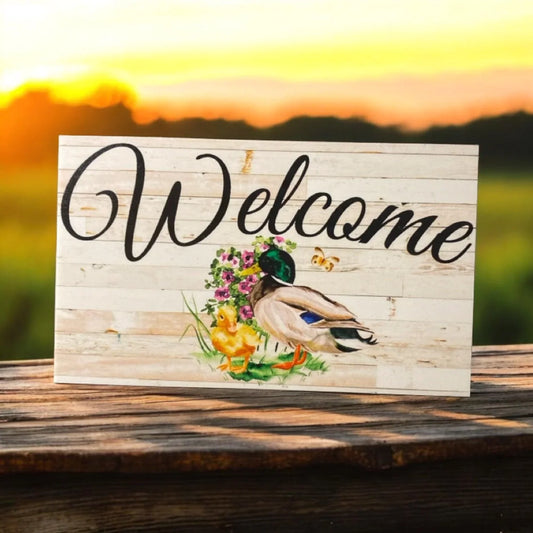 Welcome Duck Duckling Farmhouse Country Sign - The Renmy Store Homewares & Gifts