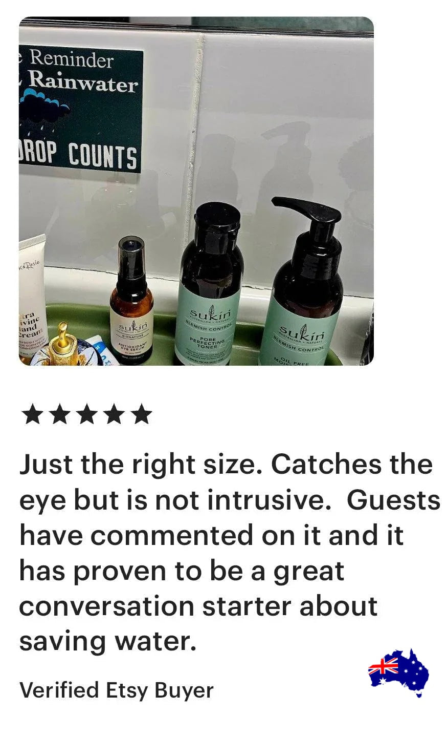 Rainwater In Use Every Drop Counts Eco Water Tank Sign - The Renmy Store Homewares & Gifts