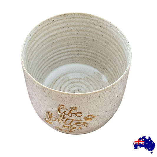 Mug Cup Life Is Better Cat Pottery Ceramic Aussie Made
