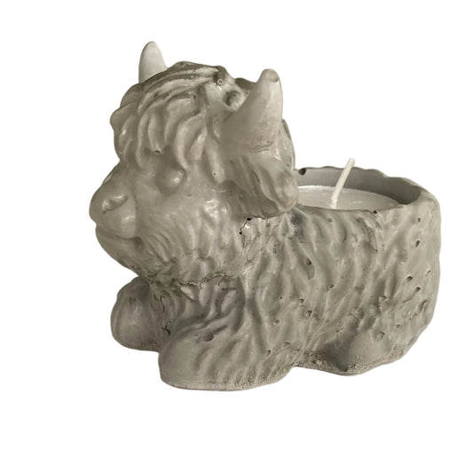 Highland Cow Planter Pot & Candle Holder | Handmade Concrete Farmhouse Aussie Made