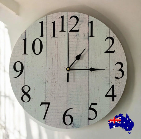 Clock Wall Pink Aqua Shabby 30cm or 60cm Aussie Made - The Renmy Store Homewares & Gifts
