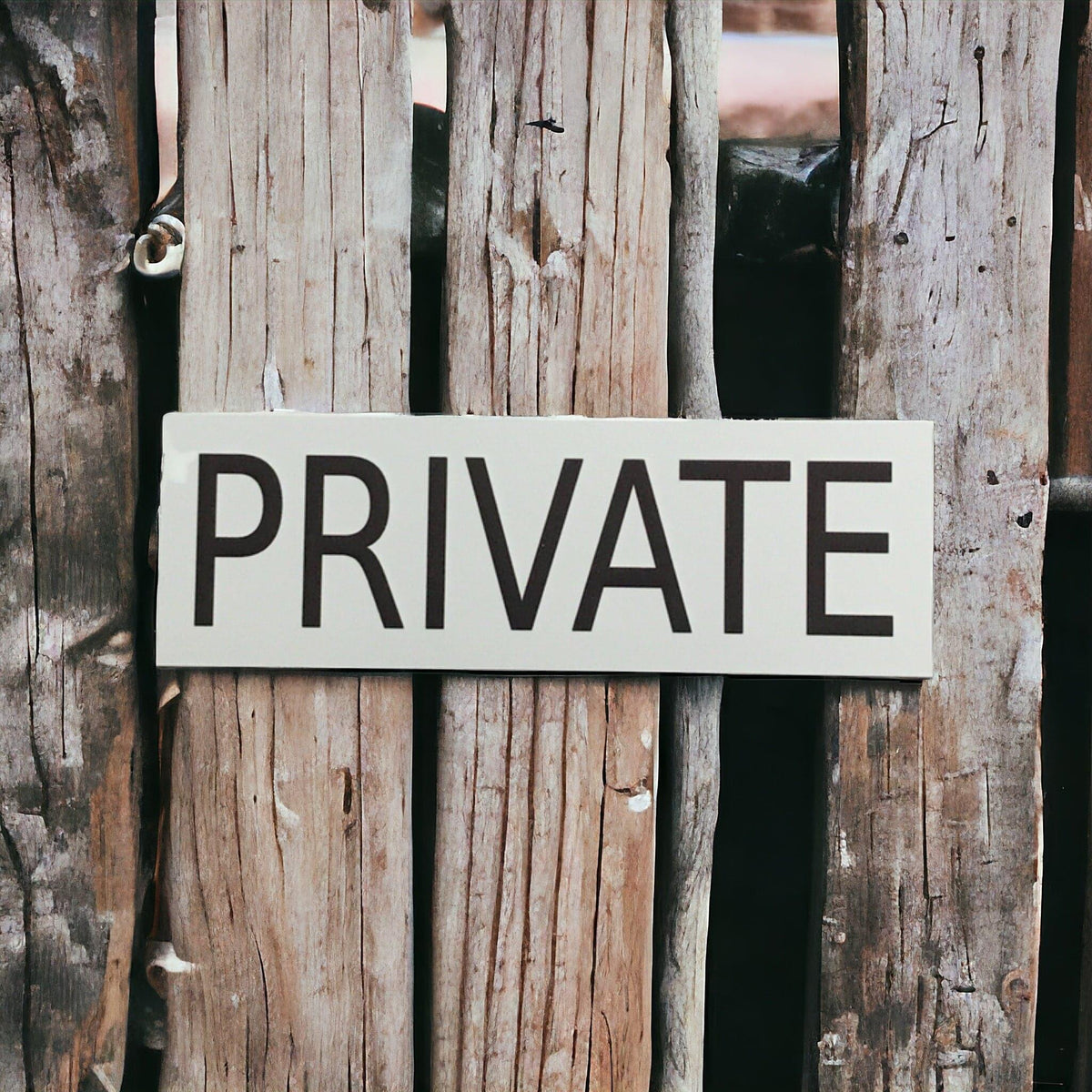 Private White Door Gate Sign - The Renmy Store Homewares & Gifts