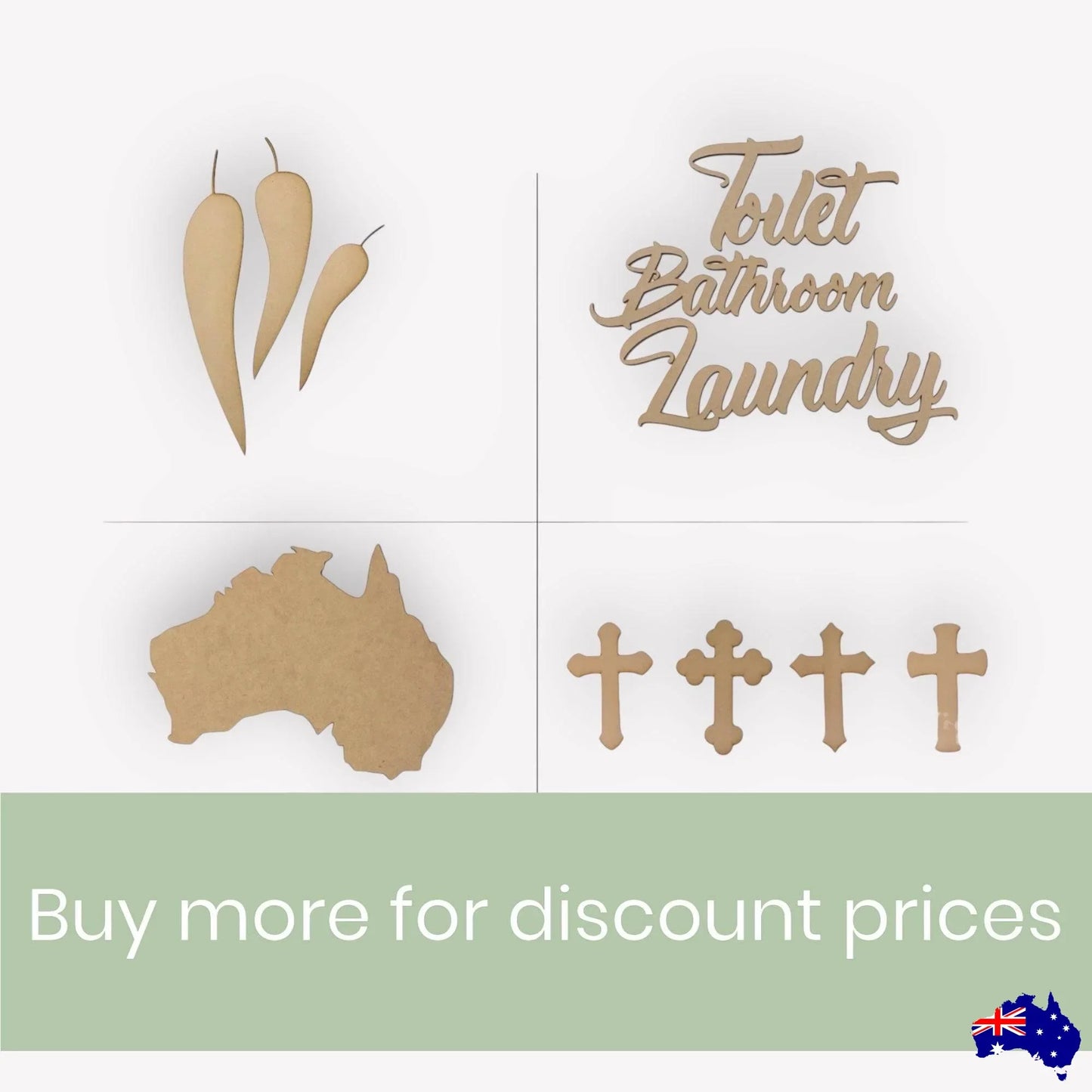 Beach MDF Shape Word Raw Wooden Wall Art - The Renmy Store Homewares & Gifts