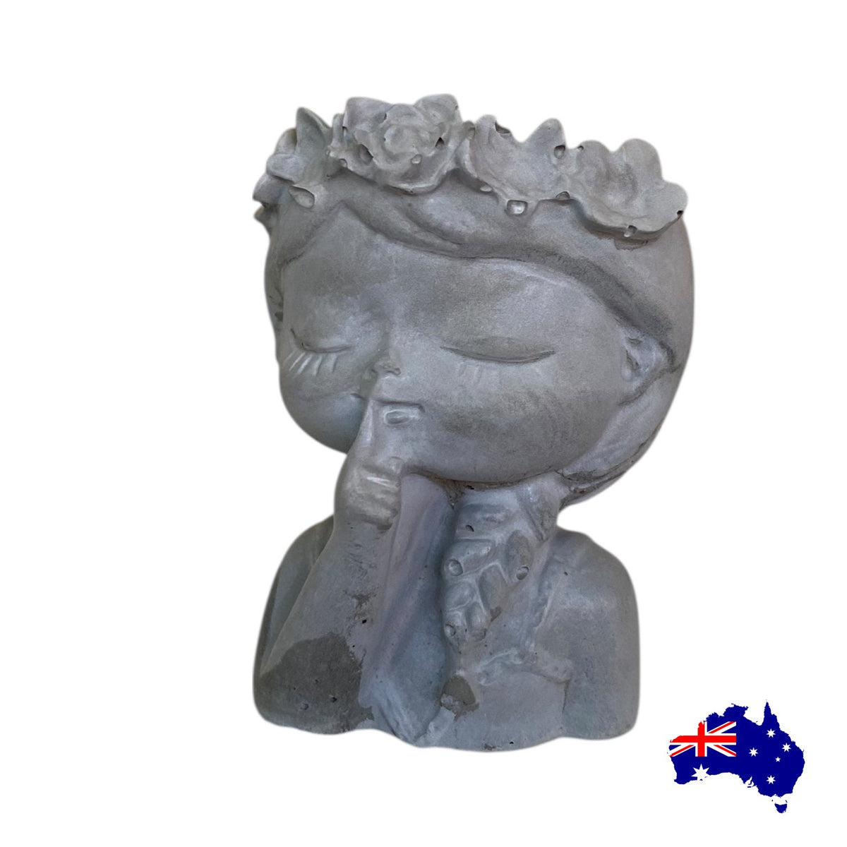Flower Girl Princess Planter Set of 2 | Handmade Concrete Aussie Made Cottage Decor