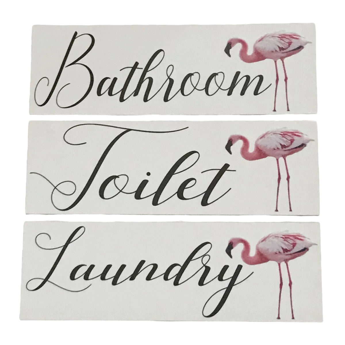 Pink Flamingo Toilet Laundry Bathroom Door Sign - The Renmy Store Homewares & Gifts